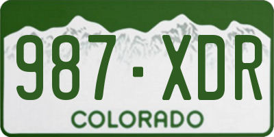 CO license plate 987XDR