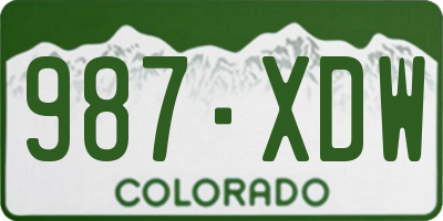 CO license plate 987XDW