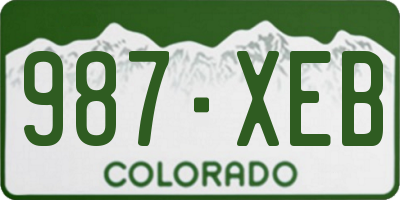 CO license plate 987XEB