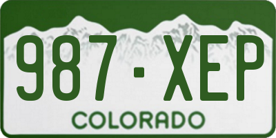 CO license plate 987XEP