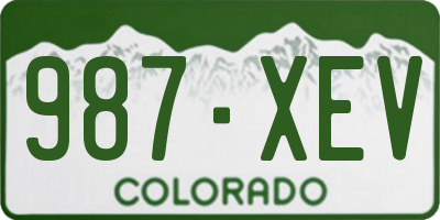 CO license plate 987XEV