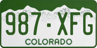 CO license plate 987XFG