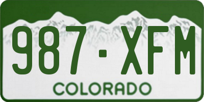 CO license plate 987XFM