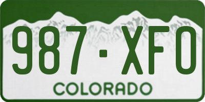 CO license plate 987XFO