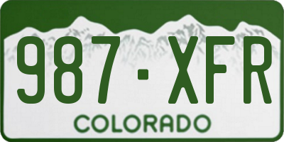 CO license plate 987XFR