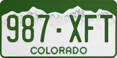 CO license plate 987XFT