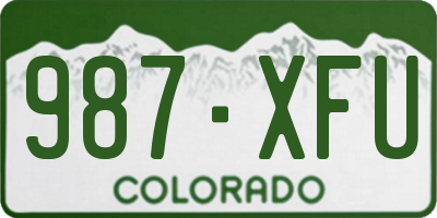 CO license plate 987XFU
