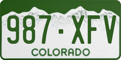 CO license plate 987XFV