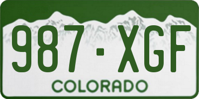CO license plate 987XGF