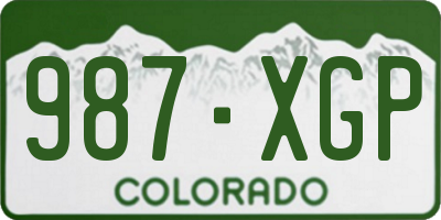 CO license plate 987XGP