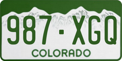 CO license plate 987XGQ