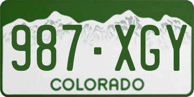 CO license plate 987XGY