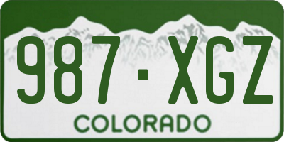 CO license plate 987XGZ