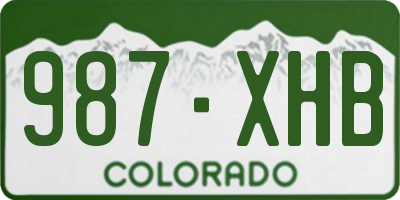 CO license plate 987XHB
