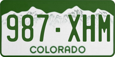 CO license plate 987XHM