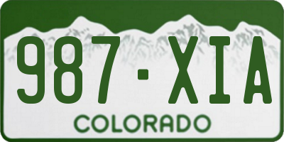 CO license plate 987XIA
