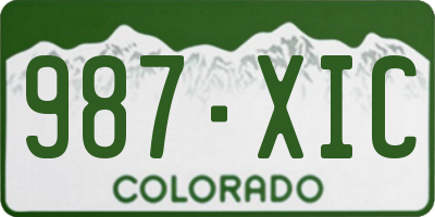 CO license plate 987XIC