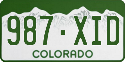 CO license plate 987XID