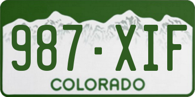 CO license plate 987XIF