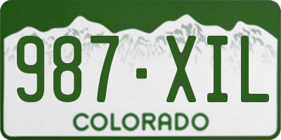 CO license plate 987XIL