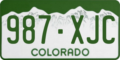 CO license plate 987XJC