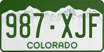 CO license plate 987XJF