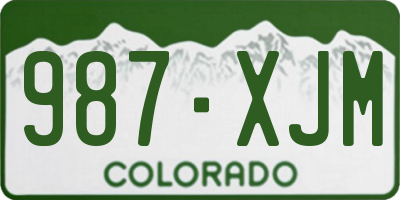 CO license plate 987XJM