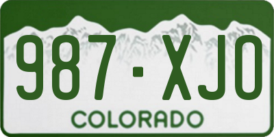 CO license plate 987XJO