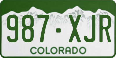 CO license plate 987XJR