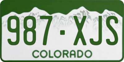 CO license plate 987XJS