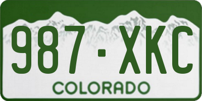 CO license plate 987XKC