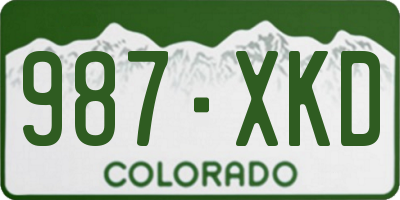 CO license plate 987XKD