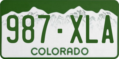 CO license plate 987XLA