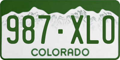 CO license plate 987XLO