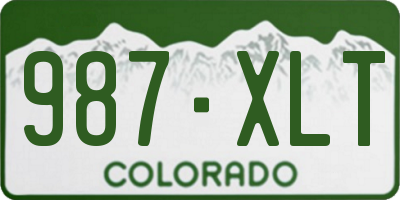 CO license plate 987XLT