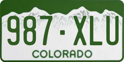 CO license plate 987XLU