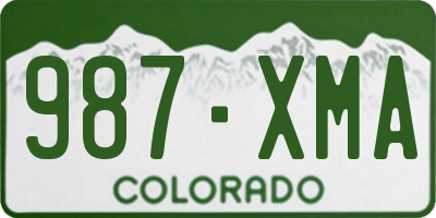 CO license plate 987XMA