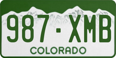 CO license plate 987XMB