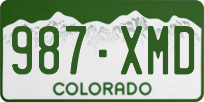 CO license plate 987XMD