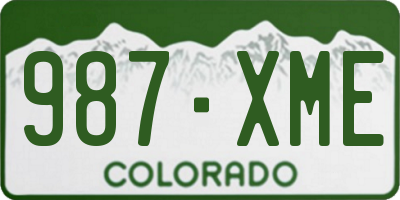 CO license plate 987XME