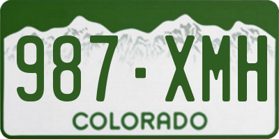 CO license plate 987XMH