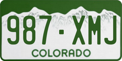 CO license plate 987XMJ