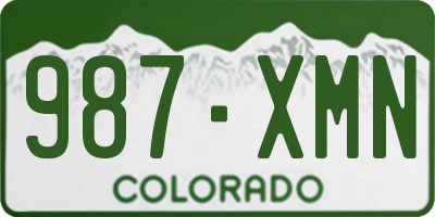 CO license plate 987XMN