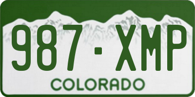 CO license plate 987XMP