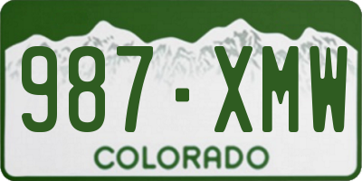 CO license plate 987XMW