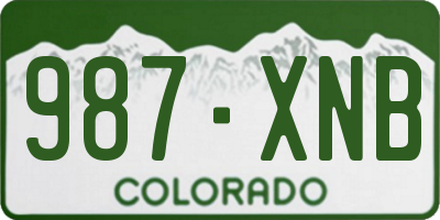 CO license plate 987XNB