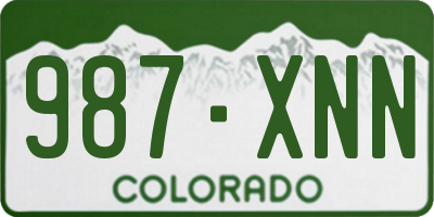 CO license plate 987XNN