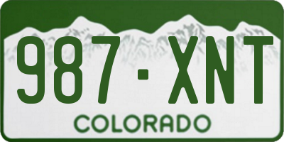 CO license plate 987XNT