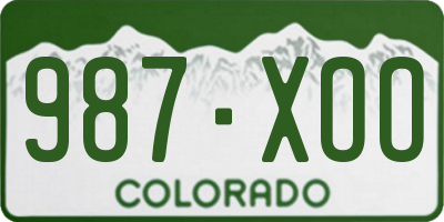 CO license plate 987XOO