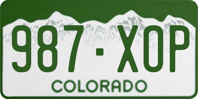 CO license plate 987XOP